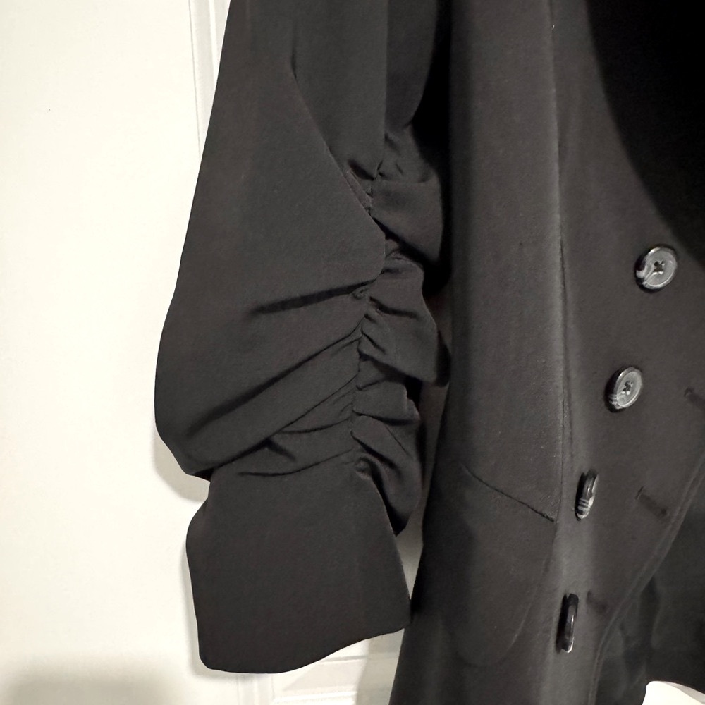 Vintage Laundry by Shelli Segal Black Rugged 3/4 Sleeve Women's Stretch Blazer - Picture 3 of 9
